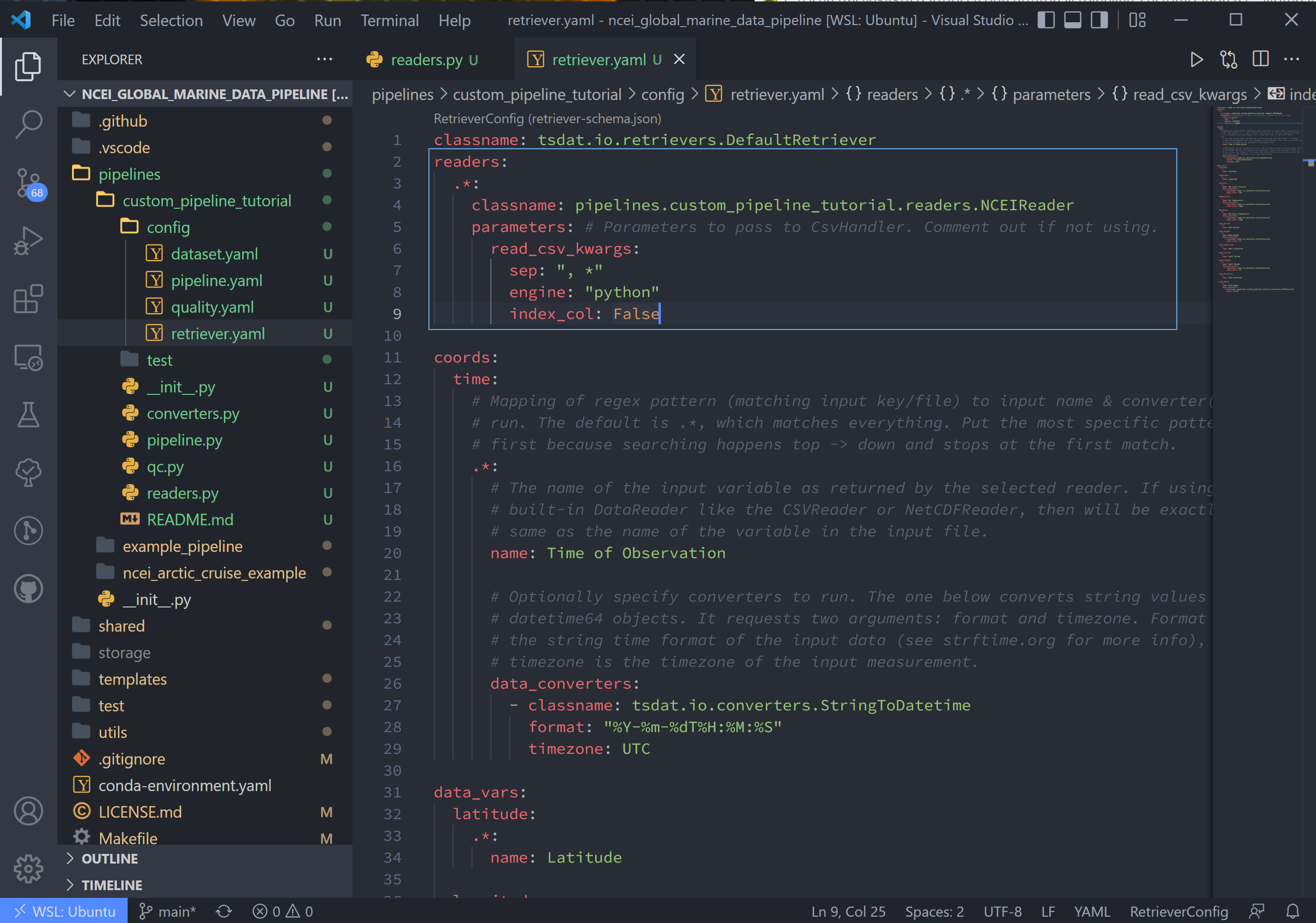 retriever config screenshot