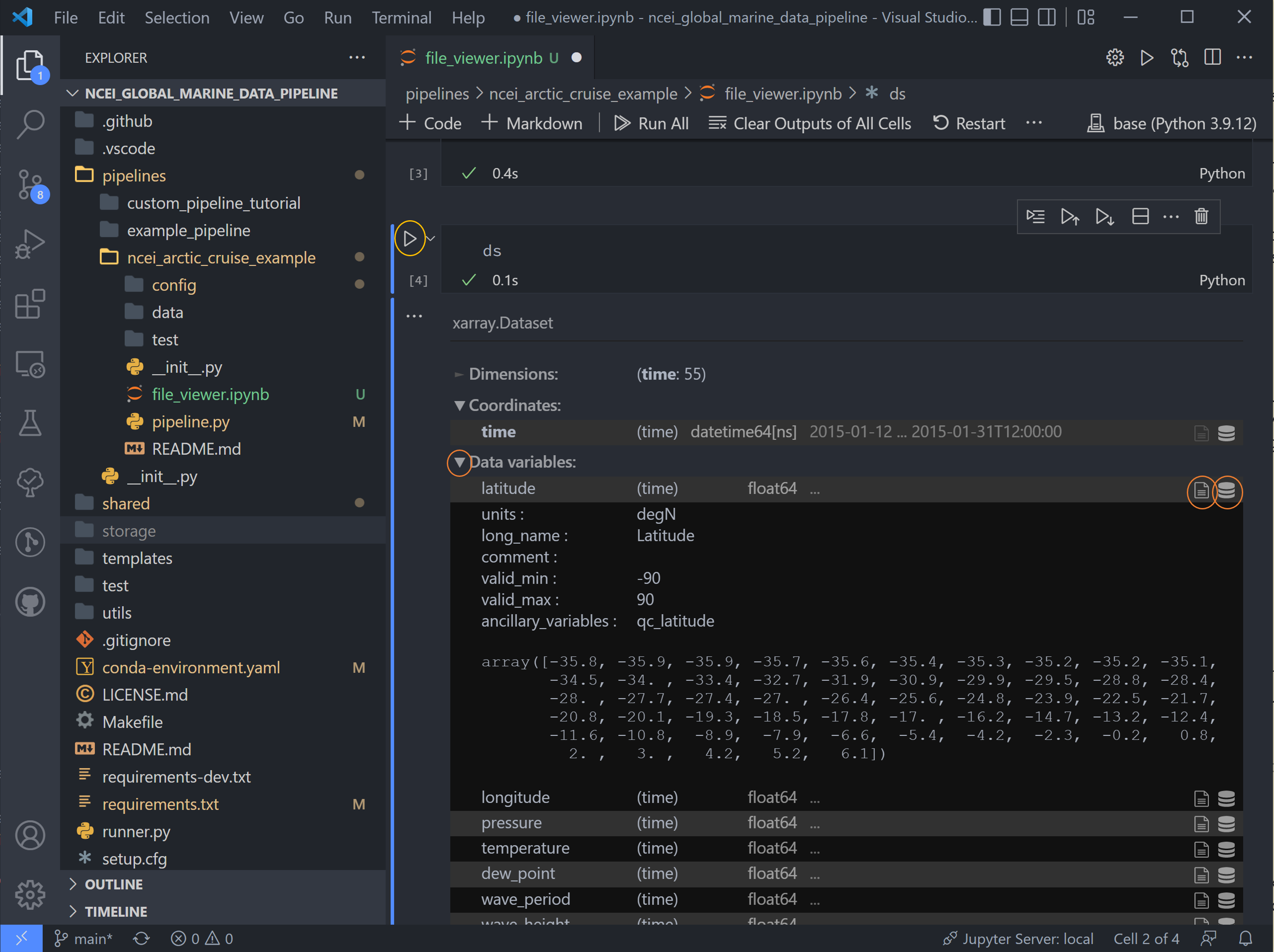 example notebook xarray