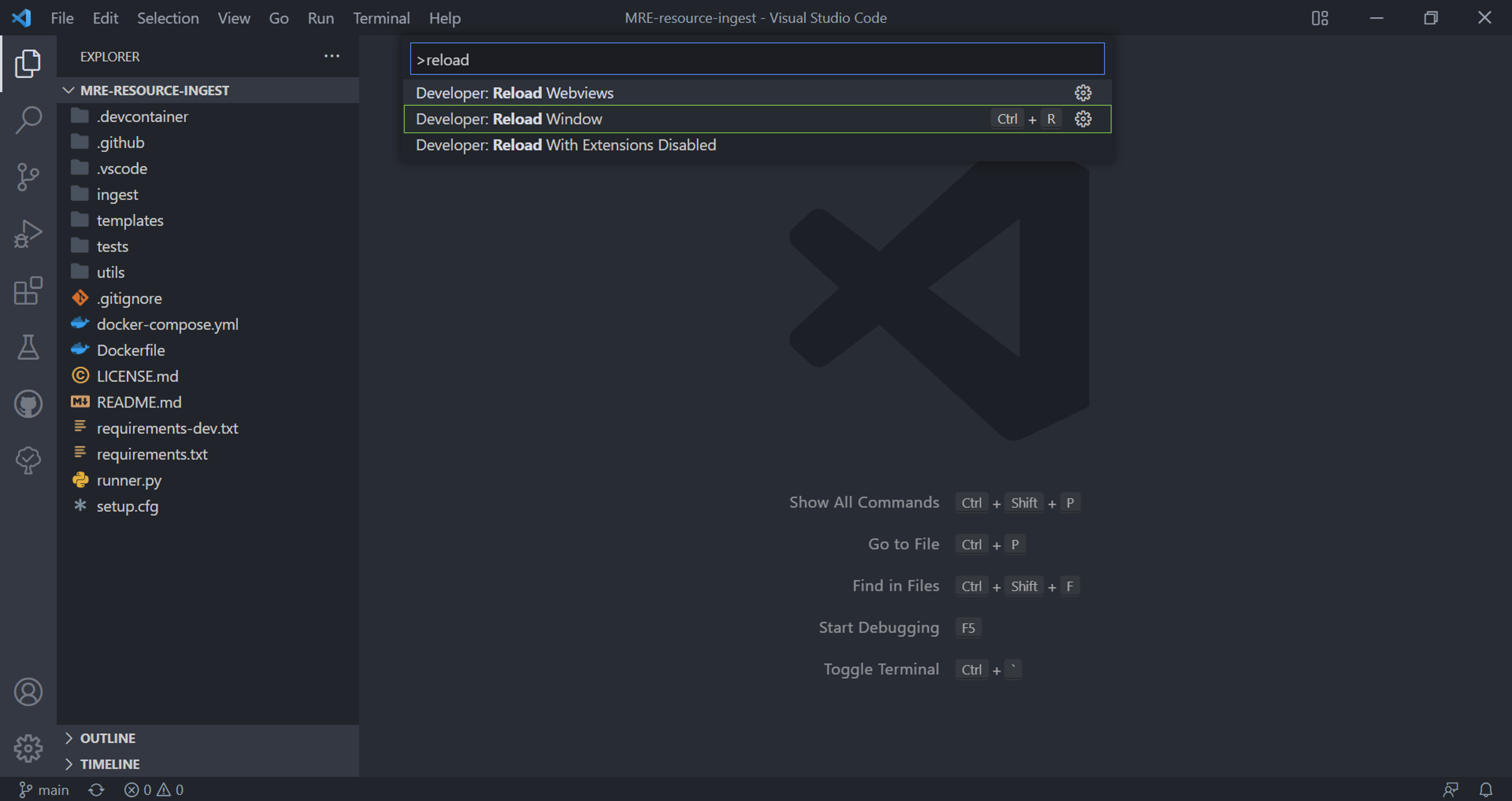 reload window